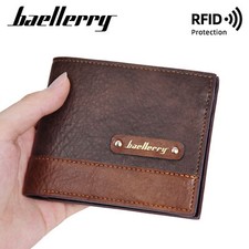 Men's Leather Bifold ID Card Holder Purse Wallet Billfold Handbag Slim Clutch