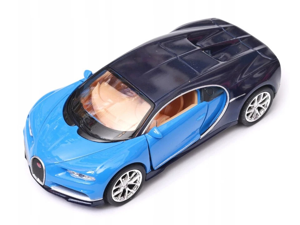 Welly Bugatti Chiron Blue 1:34 1:39 Scales 4.5 Inch US IMPORT DUTIES PAID - Image 3 of 4