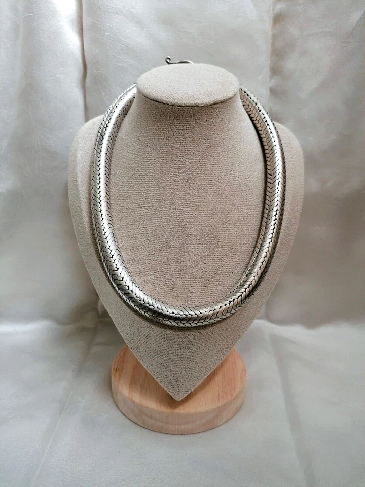 SPETTACOLARE COLLANA UNISEX MAGLIA “SNAKE” DI ECCEZIONALI DIMENSIONI IN ARGENTO. - Immagine 2 di 4