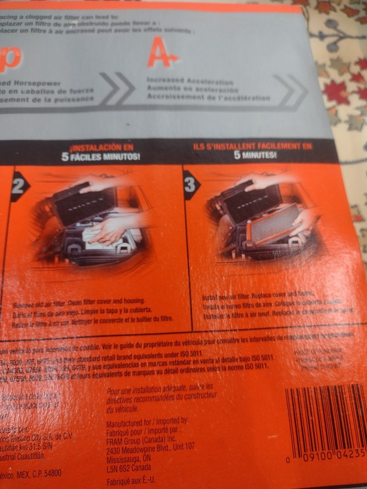 Fram Air Filter CA8755A Extra Guard eBay