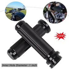 1" Black Handlebar Hand Grips For Harley Heritage Softail Night Train Deluxe FLS