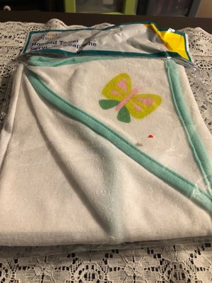 NEW Angel of Mine Hooded Baby Infant Towel 100% Polyester BUTTERFLY WHITE TRIM I