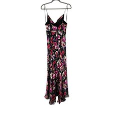 NWT Alice + Olivia Christina Silk Blend Floral Maxi Dress in Midnight Rose