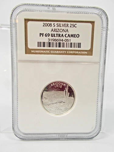 2008 S 25c Silver State Quarter NGC PF69 Ultra Cameo ARIZONA
