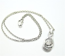 Sterling Silver Infinity Pendant Diamond Accent with Chain Necklace 17"