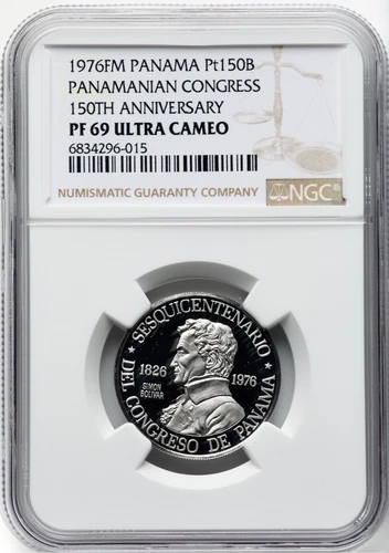 PANAMA  1976  150 BALBOAS PLATINUM COIN, PROOF, CERTIFIED NGC PF69-ULTRA CAMEO