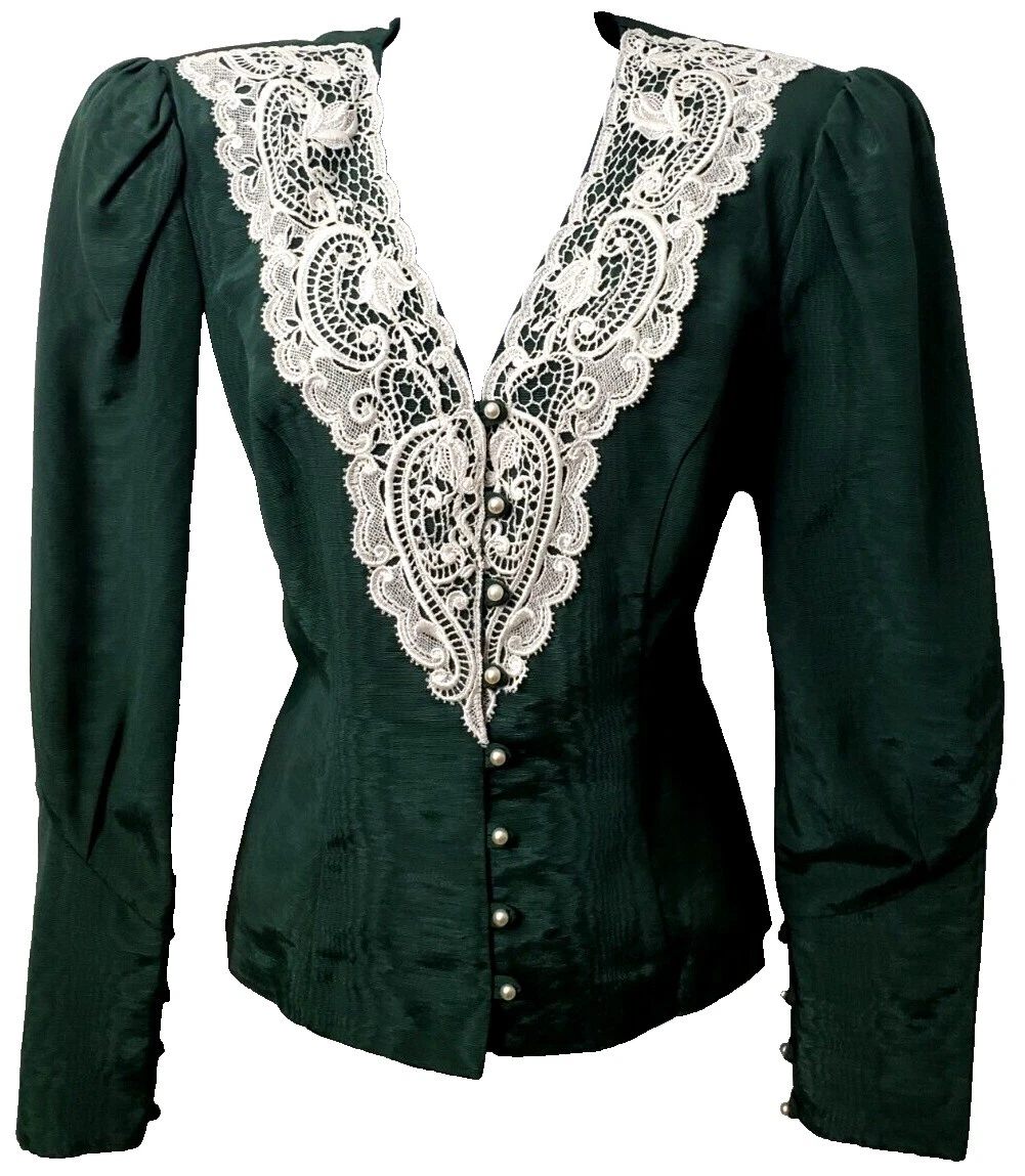 Ropa Vintage 1980s Victoriano de acetato para Mujeres