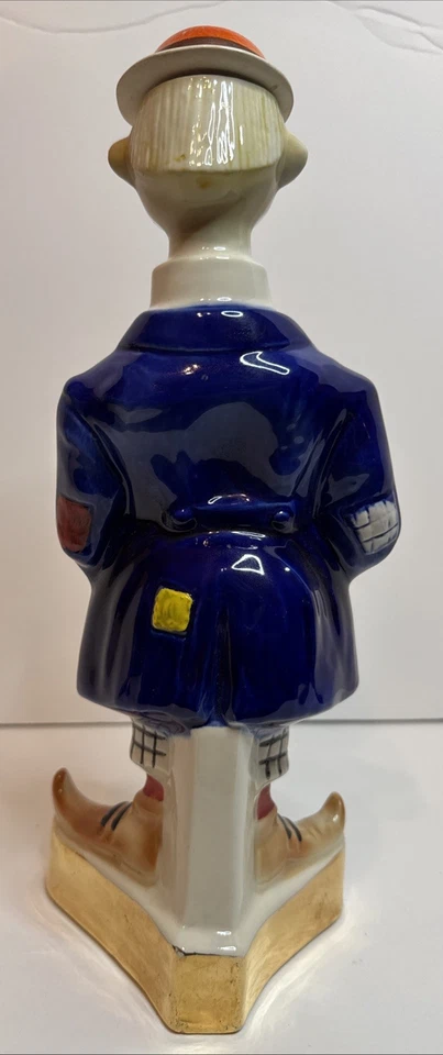 VINTAGE ERZA BROOKS CLOWN W/ACCORDION  DECANTER HARETAGE CHINA  1971 EMPTY  - Image 3 of 4