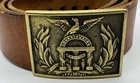 Belt Buckle W Georgia State Seal Depicts Civil War Era W Leather Belt 41”