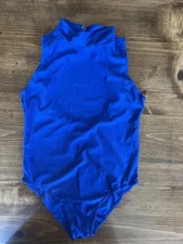 Girls IEFiEL  XL Blue Leotard, Open Back, Sleeveless