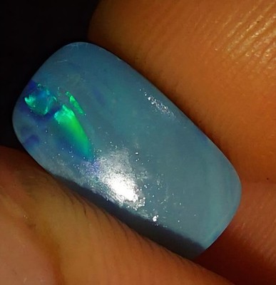 Australian Natural Lightning Ridge Solid Black Opal Doublet Rainbow Loose 4.03ct