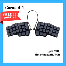 Corne V4.1 Split Ergonomic Mechanical Keyboard Hot-Swappable RGB QMK VIA Pro PC