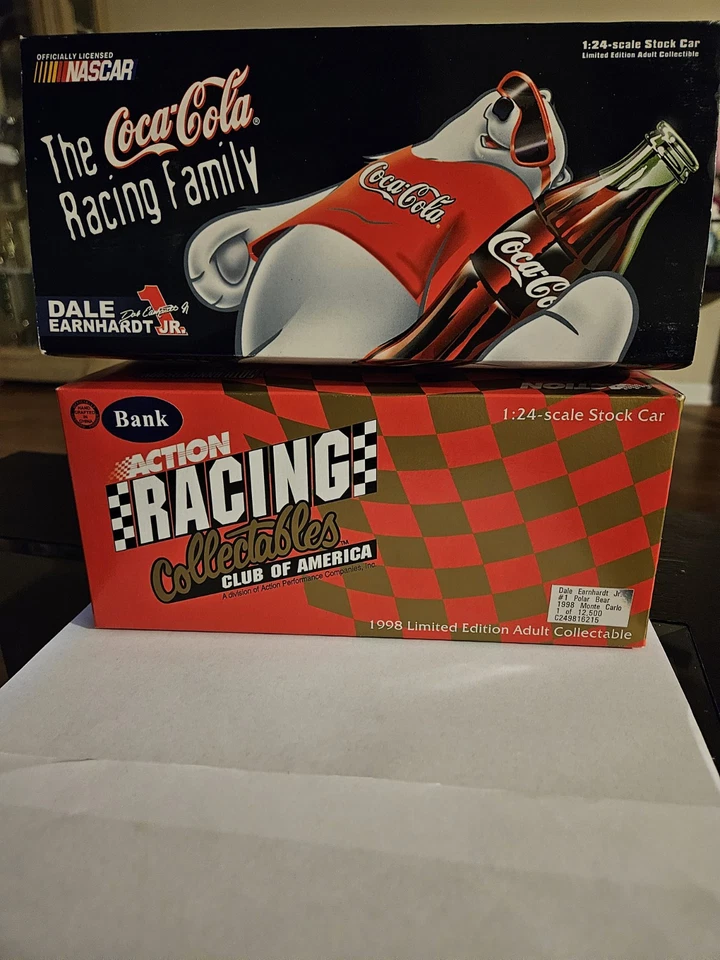 Dale Earnhardt Jr 1998 Coca-Cola Polar Bear #1 RCCA Action 1:24 Diecast Bank - Image 2 of 4