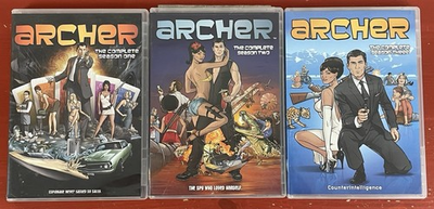 #ad Archer The Complete Seasons One Two and Three DVD Season 1 3 FX Espionage $18.95