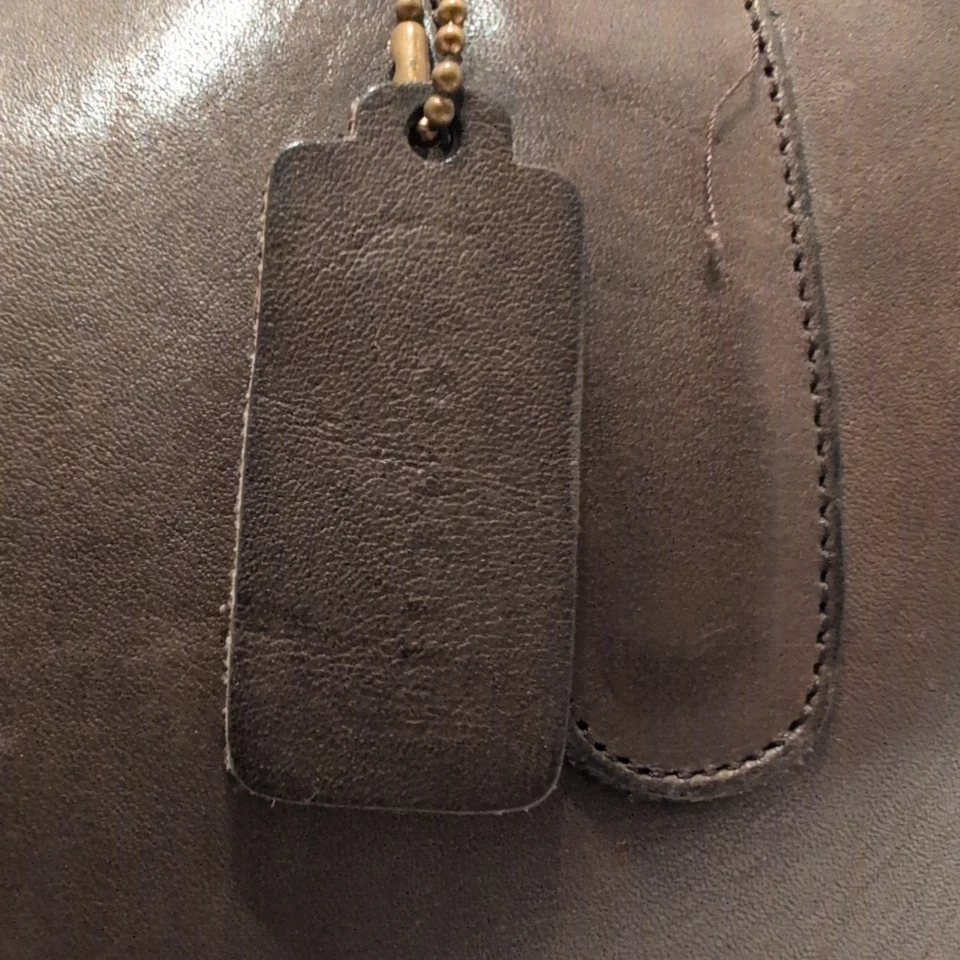 Maletín Cartera Vintage Coach Años 70 Bonnie Cashin Delgado Marrón Con Pátina Foto 3 de 4
