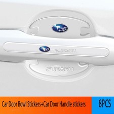 8pcs Clear Car Door Handle Bowl Protector Scuff Guard Anti Scratch For Subaru