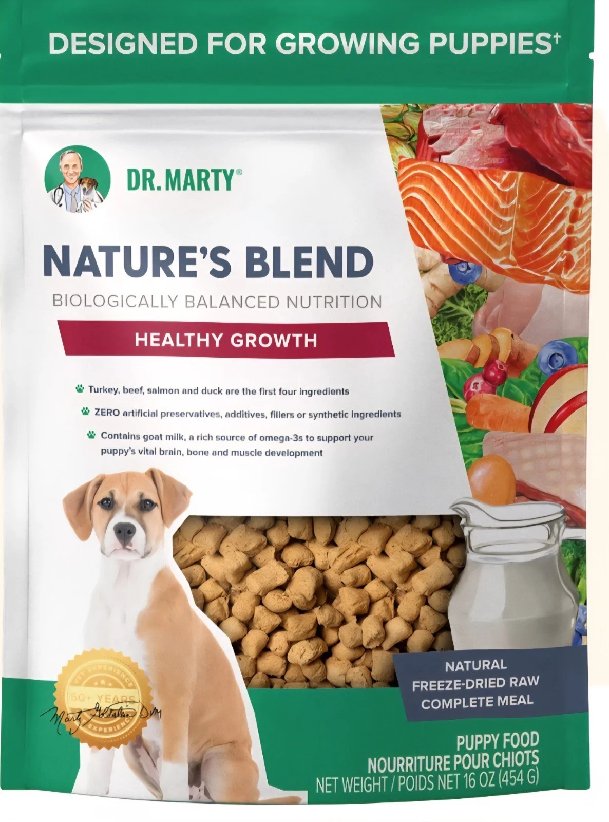 Dr. Marty Nature's Blend Freeze-Dried Raw Dog Food - 16oz
Opens in a new window or tab