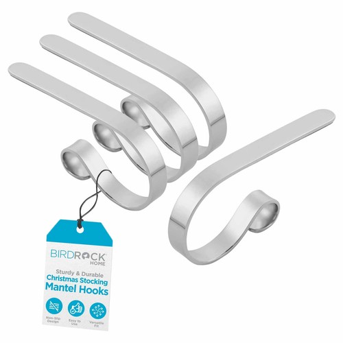 Christmas Stocking Mantel Hooks - Metal Fireplace Hanger with Non-Slip Pads -...
