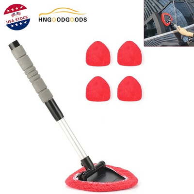 #ad #ad Auto Windshield Cleaning Tool Window Cleaner Brush Glass Wiper Extendable Handle $13.29