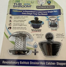 Tub Shroom Ultra Platinum | Fits Std 1.5 - 1.75" Bathtub Drain Strainer Hair