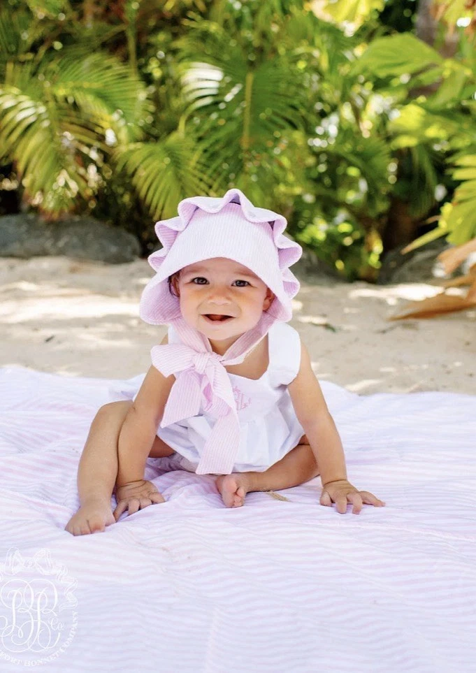 The Beaufort Bonnet Company XS Pink Savannah Seersucker
