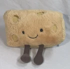 Jellycat Amuseable Swiss Cheese Plush Tan Brown Corduroy Feet Stuffed Soft Toy