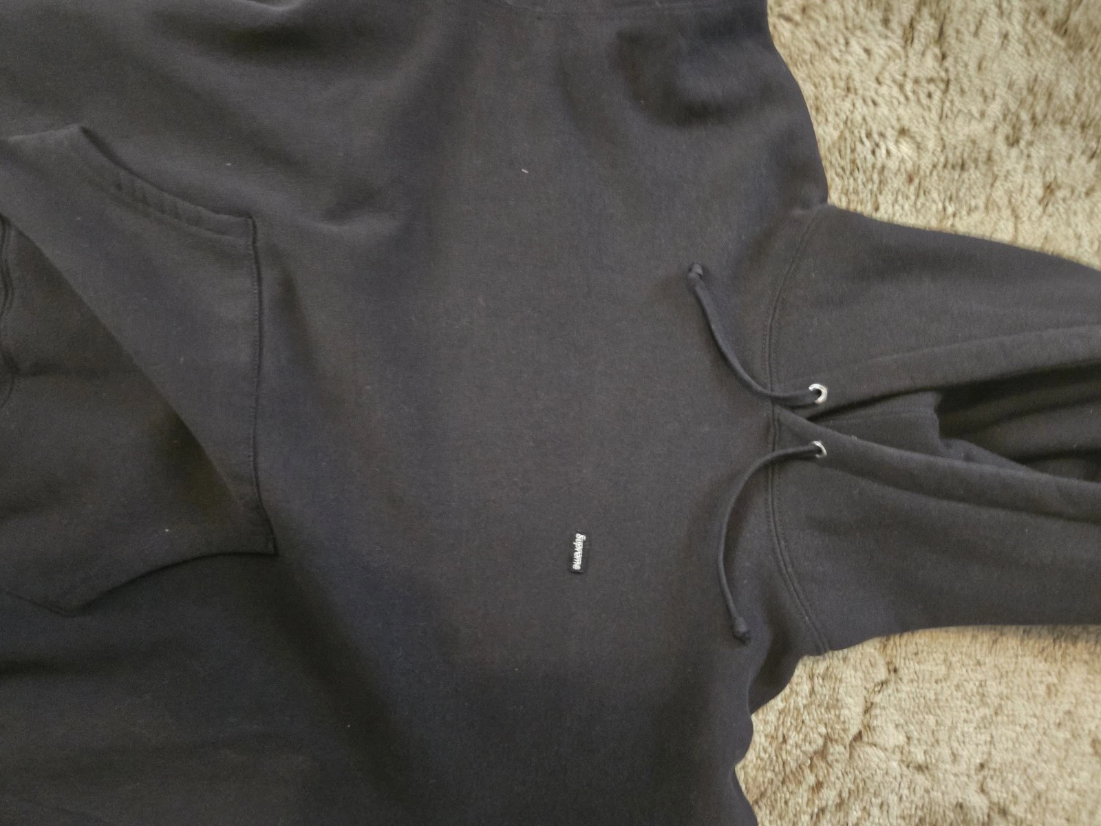 Supreme Small Box Logo Felpa con Cappuccio Nera Uomo Taglia S