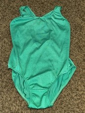 Vintage Girls 12T Green One Piece Swim Suit Nylon Poly B7