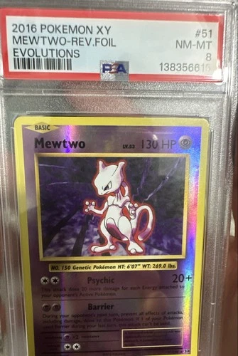 Mewtwo 51/108 Evolutions Reverse Holo PSA 8