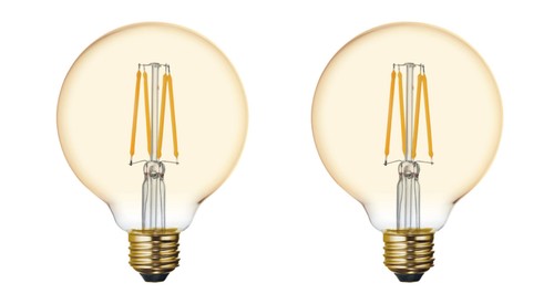 (2 pack) GE Lighting Vintage Style LED G30 Globe Light Bulb, 5.5 Watts (60 Watt - Picture 2 of 7