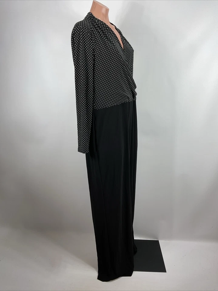 RALPH LAUREN черный белый горошек надежном верхний эластичный комбинезон брюки размер 16 - Изображение 4 из 4