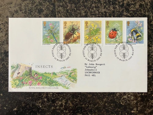 United Kingdom 1985 - Insects stamps FDC London SW