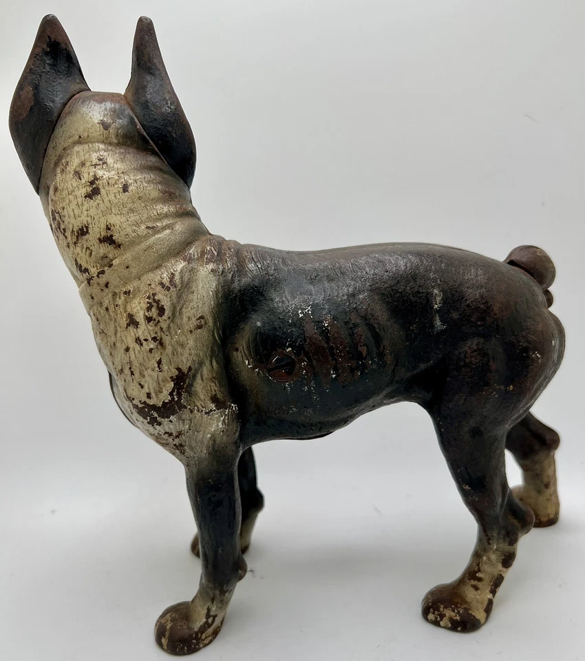 Boston Terrier Bulldog Antique Cast Iron Door Stop RARE ITEM hubely Orig paint - Image 2 of 4