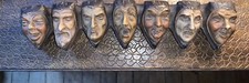 Stunning Painted Stucco Pipe Holder Caricatures 7 Deadly Sins Early 20th Century