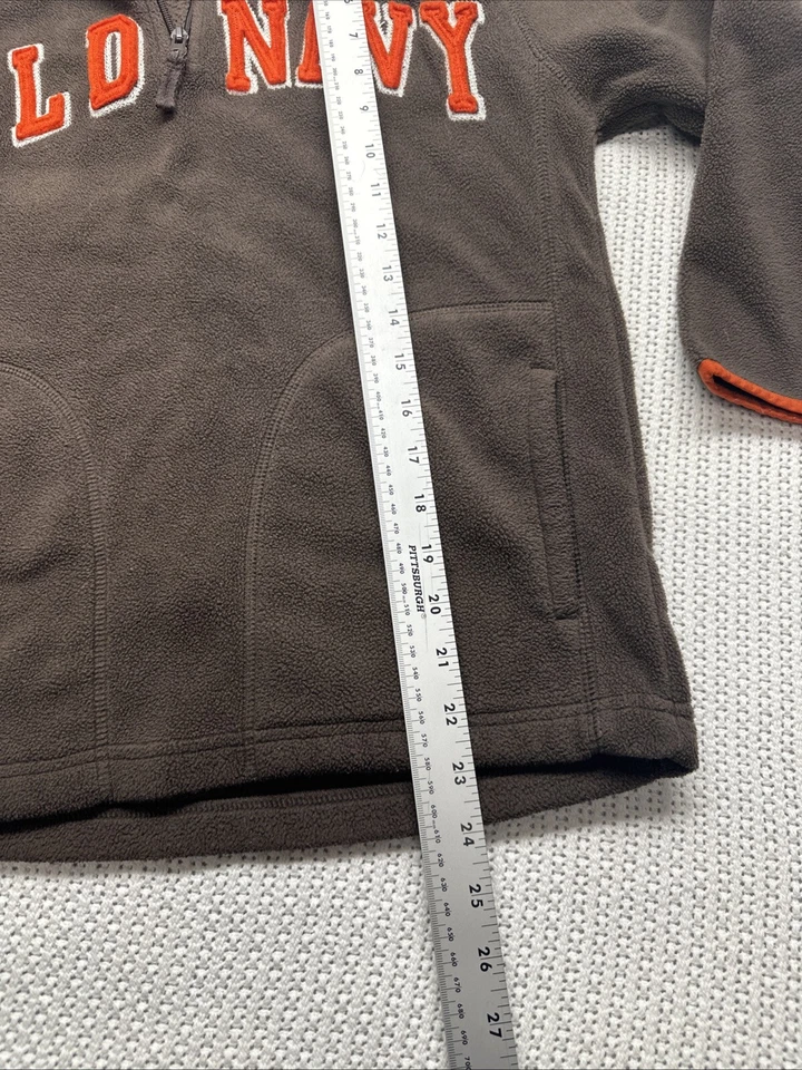 Old Navy Boys Large Fleece 1/4 Zip Pullover Brown/Orange Cleveland Browns Colors - Image 4 of 4