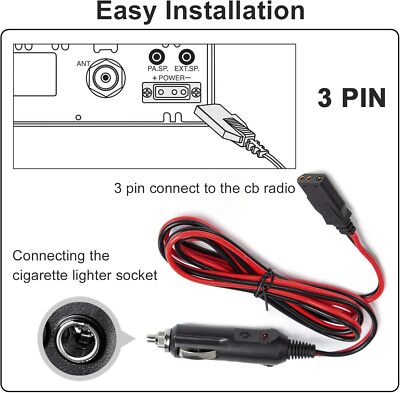 car radio plugs into cigarette lighter 2x Radio Power Cord Cable with 12V Cigarette Lighter Plug For Midland  Galaxy