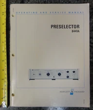 HP 8441A Preselector Operating and Service Manual 1968