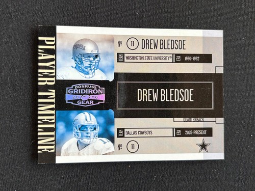 Drew Bledsoe 2006 Donruss Gridiron Gear Timeline Dallas Cowboys 207/250 A72