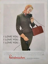 1953 womens Handmacher suit John Frederics hat vintage fashion ad
