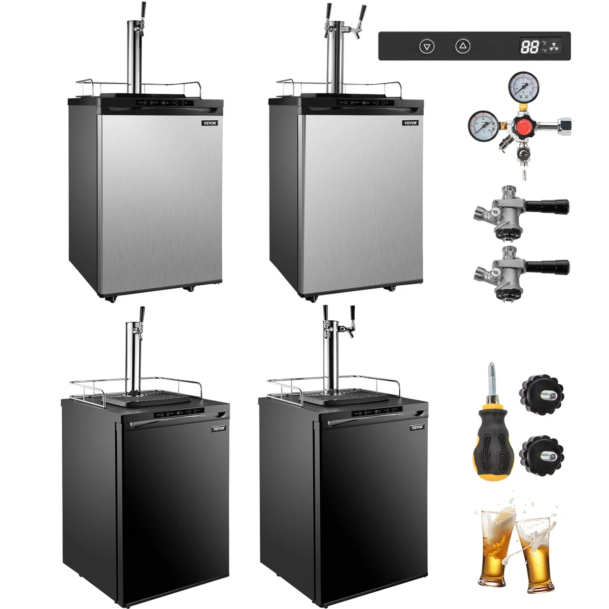 Insignia 2 tap kegerator sales