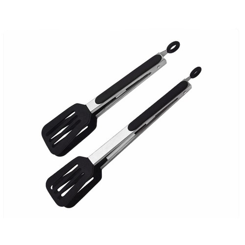 Silicone Home Kitchen Cooking Salad BBQ Tongs Stainless Steel Food Clip Tool - Picture 3 of 12