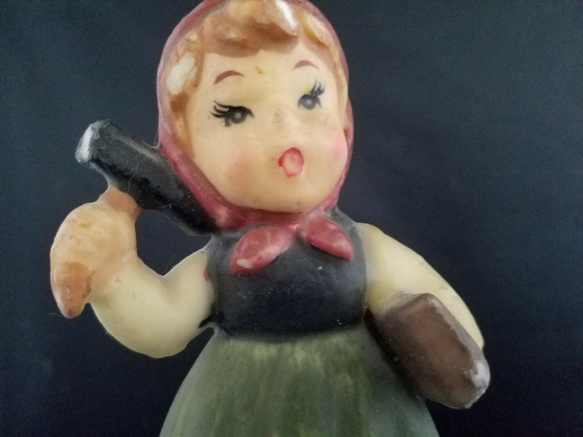 set of 2 Wax Hummel Style Figurine Candle Japan 6 1/4