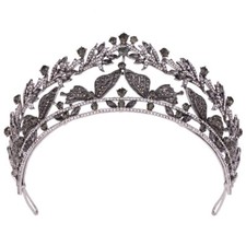 6cm Tall Leaves Crystal Wedding Bridal Queen Princess Prom Tiara Crown 4 Colours