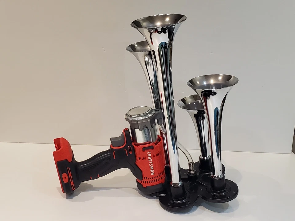 CRAFTSMAN V20 Li-ion Power Air Horn,Train Horn Compressor, QUAD Metal Chrome 20V - Image 4 of 4