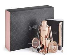 Beautify Copper Cocktail Making Set 11 Piece – Parisian Copper, Rose Gold 