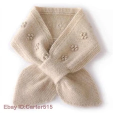 Winter Lady 100% Knit Pure Cashmere Kerchief Short Scarf Decoration Neckerchief