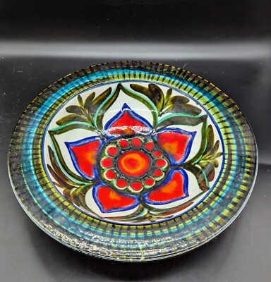 GEBRÜDER HAAS KUNST KERAMIK LIECHTENSTEIN HANDPAINTED CERAMIC BOWL Mid-Century
