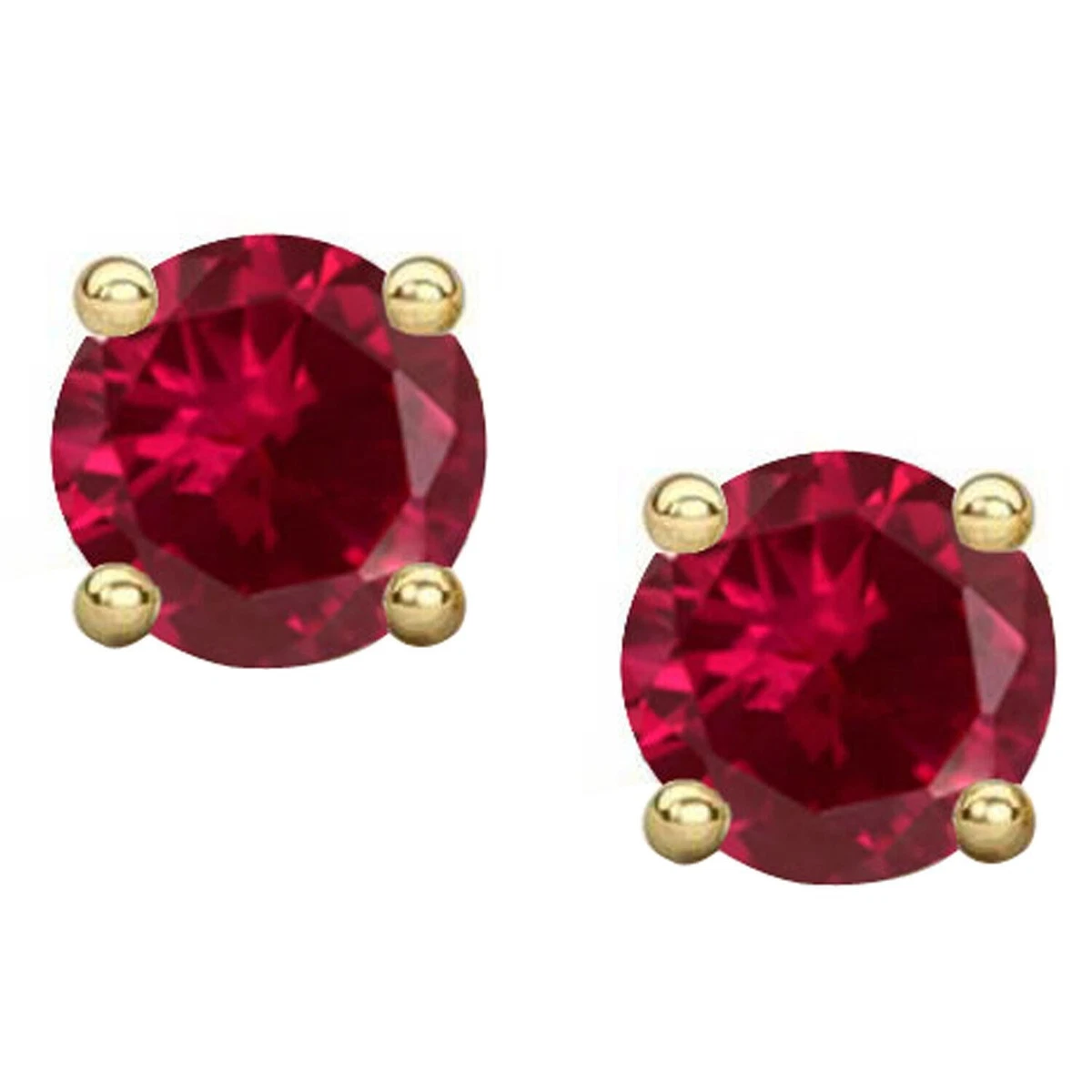 Red ruby hotsell stud earrings