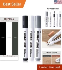 Wood Floor Repair Kit with Black, White, Gray Markers - Seamless Furniture Care