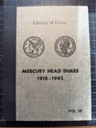 75x USA Silver Mercury Dime 1916-1945 In Library Of Coins Album Strauss Nassau